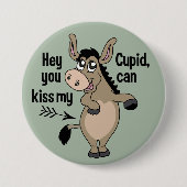 Funny Anti-Valentine-Donkey-Taste Button (Vorderseite)