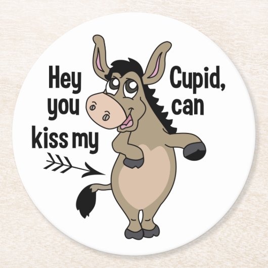 Funny Anti-Valentine Donkey Untersetzer (Vorderseite)