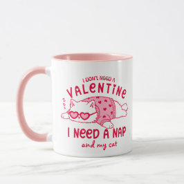 Funny Anti-Valentine Nap and My Cat Custom Coffee  Tasse
