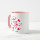 Funny Anti-Valentine Nap and My Cat Custom Coffee  Tasse (Vorderseite Links)
