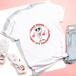 Funny Anti-Valentine-Tag Niedlicher Single-Schädel T-Shirt