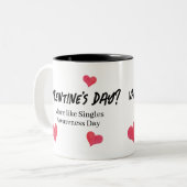 Funny Anti-Valentine-Tag-Tasse Zweifarbige Tasse (Vorderseite Links)