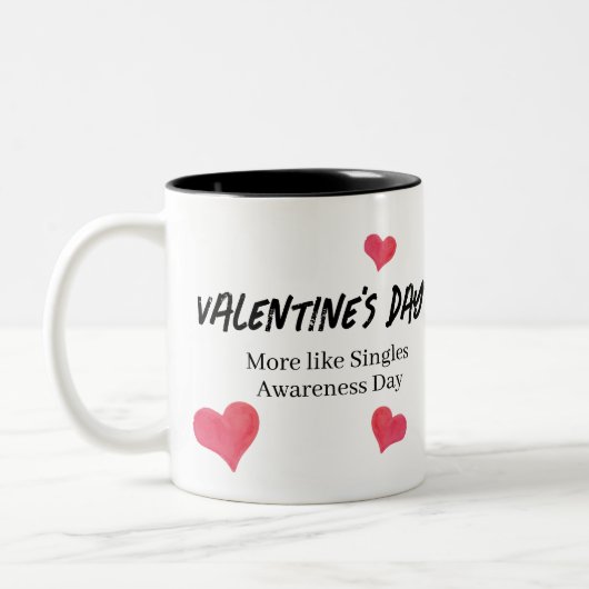 Funny Anti-Valentine-Tag-Tasse Zweifarbige Tasse (Links)