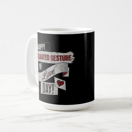 Funny Anti Valentines Day Happy Obligated Gesture  Kaffeetasse (Vorderseite Links)