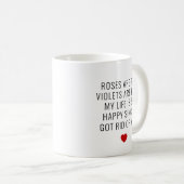 Funny Anti Valentines Gedicht Single Rotes Herz Kaffeetasse (VorderseiteRechts)