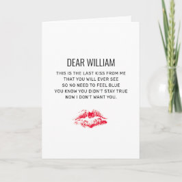 Funny Anti Valentinstag Gedicht Red Kiss Card Feiertagskarte
