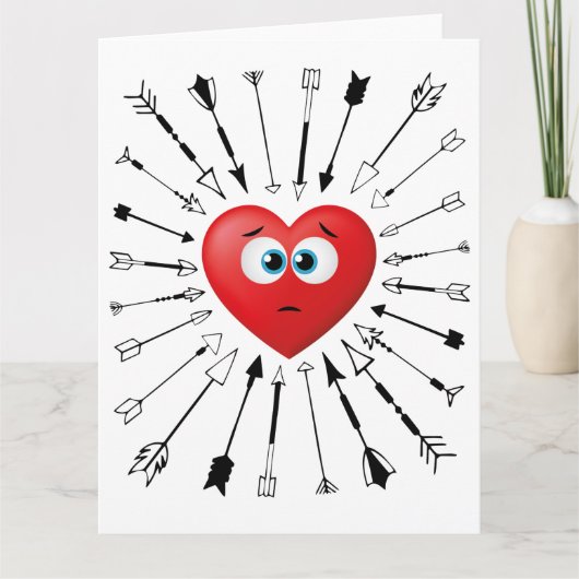 Funny Anti-Valentinstag Verabred Liebe Pfeile Chas Karte (Vorderseite)
