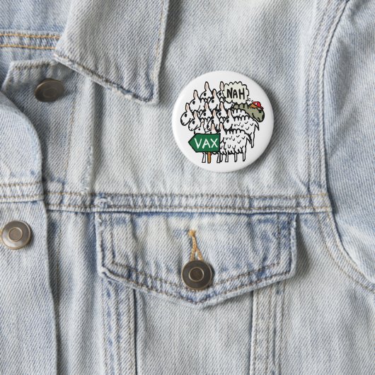 Funny Anti Vax Sheep Button (Beispiel)