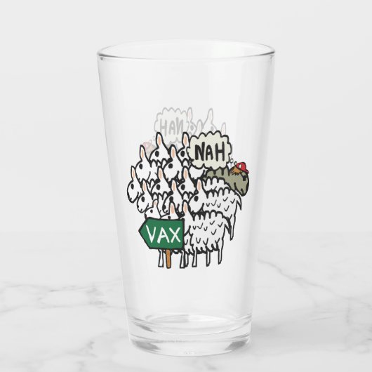 Funny Anti Vax Sheep Glas (Rückseite)