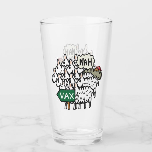Funny Anti Vax Sheep Glas (Vorderseite)