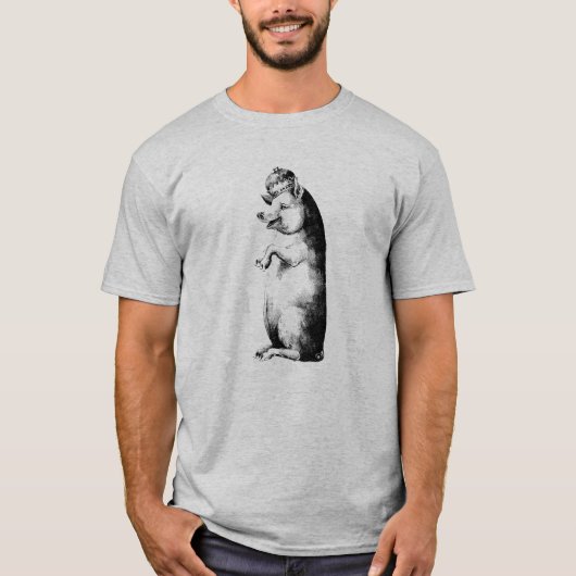 Funny Antique Crownpig T-Shirt (Vorderseite)