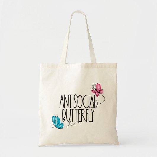 Funny Antisocial Butterfly Toag Tragetasche (Vorne)
