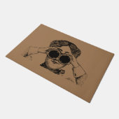 Funny Antisocial Introvertiert dich beobachten Fußmatte (Schrägansicht)