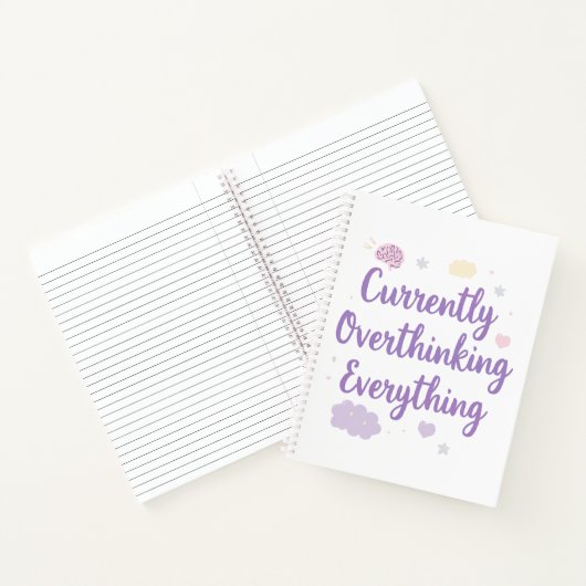Funny Anxiety Overthinking Quote Pastel Notizblock (Innenseite)