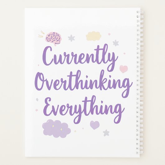 Funny Anxiety Overthinking Quote Pastel Planer (Rückseite)