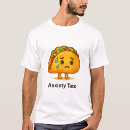 Funny Anxiety Taco Cute Watercolor Illustration T-Shirt