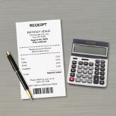 Funny, any age receipt theme Birthday invitation Begleitkarte