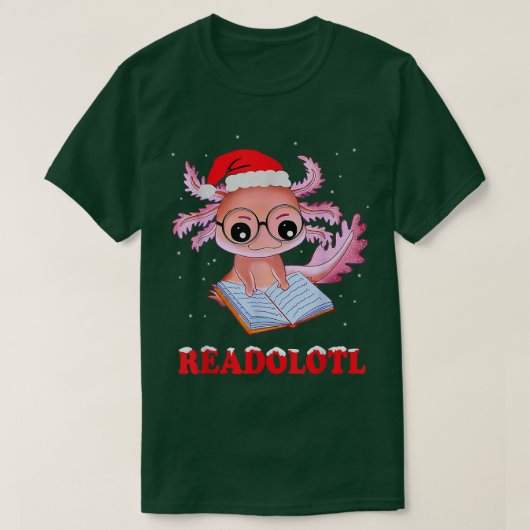 Funny Aolotl Santa Xmas Readolotl Bookworm Book Re T-Shirt (Design vorne)