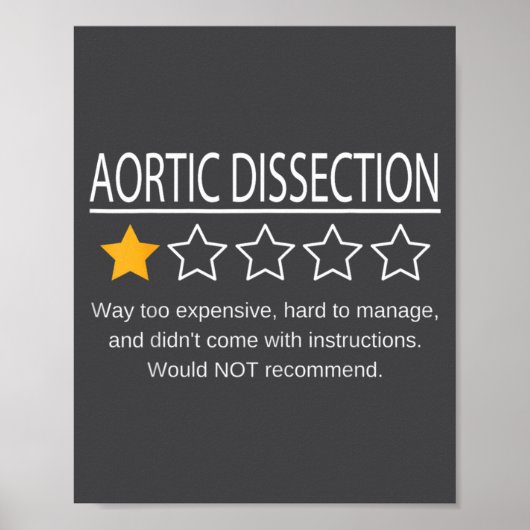 Funny Aortic Dissection One Star Would Not Recomme Poster (Vorne)