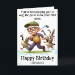 *~* Funny AP94 Golfer Man Birthday Card Dankeskarte<br><div class="desc">(Suchcode AP914um ähnliche Objekte zu finden) Einfache Übertragung auf andere Zazzle Produkte. Energetisch von Anna Rosa Senior Opa Old Man Golfer Albern Funny Unglaublich witzig Spaß - Golfing.= Opa - Caddy Dinosaur QUOTE Sie spielen schon so lange, die Gänse kennen Ihren Vornamen. Funny Golf Geburtstagskarte - PERSONALISIEREN SIE DIE GANZE...</div>