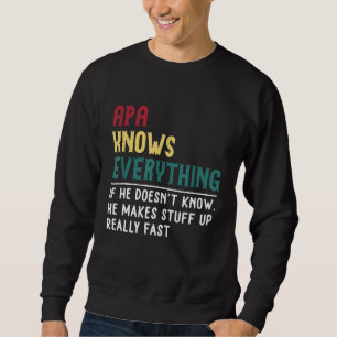 Funny Apa weiß alles Vatertag Geschenk für Gr Sweatshirt