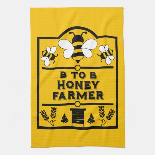 Funny Apiary Honey Bauer Geschirrtuch (Vertikal)
