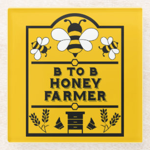 Funny Apiary Honey Bauer Glasuntersetzer