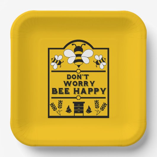 Funny Apiary Honey Bauer Pappteller (Vorderseite)