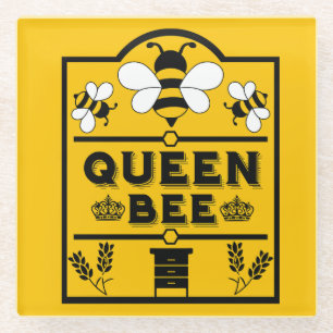 Funny Apiary Honey Queen Bee Glasuntersetzer