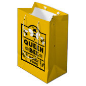 Funny Apiary Honey Queen Bee Mittlere Geschenktüte (Vorderseite Schrägansicht)