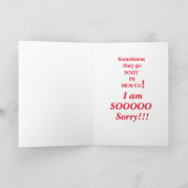 Funny Apology Card Karte (Innenseite)
