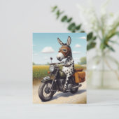 Funny Appaloosa Mule auf einem Motorrad Postkarte (Stehend Vorderseite)