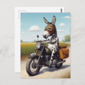 Funny Appaloosa Mule auf einem Motorrad Postkarte (Vorne/Hinten)