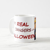 Funny Apple Bobbing für Halloween-Tasse Kaffeetasse (Vorderseite Links)