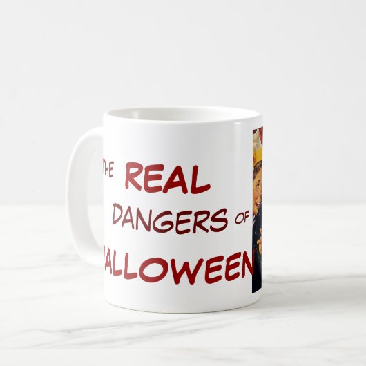 Funny Apple Bobbing für Halloween-Tasse Kaffeetasse (Vorderseite Links)