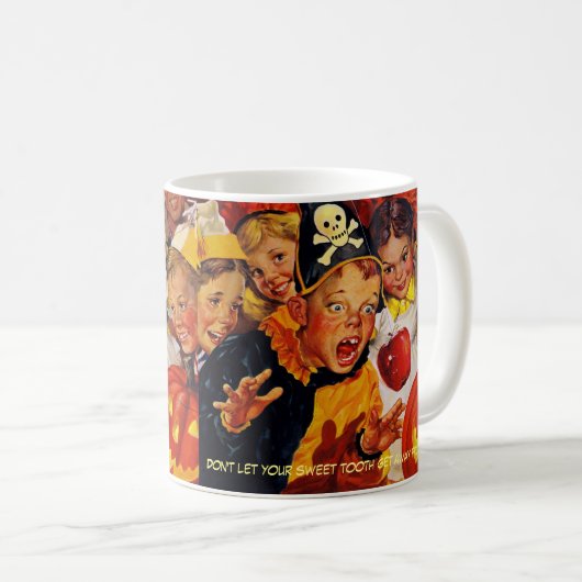 Funny Apple Bobbing Sweet Tooth Halloween Tasse (VorderseiteRechts)