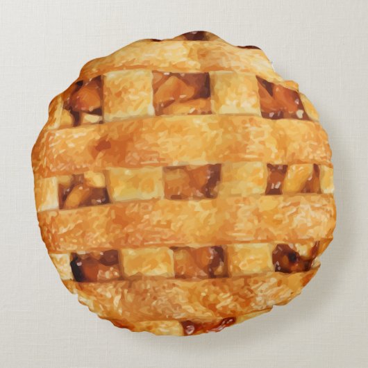 Funny Apple Pie Novelty Pilze Rundes Kissen (Rückseite)