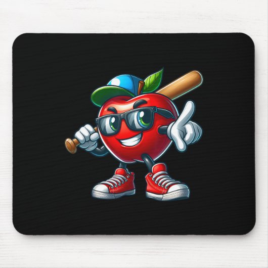 Funny Apple Playing Sell Fruit Lover Sell Player Mousepad (Vorne)