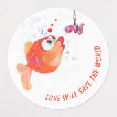 Funny Apple Worm Labels - Benutzerdefinierter Text Etiketten (Design 2)