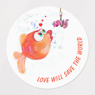 Funny Apple Worm Labels - Benutzerdefinierter Text Etiketten