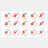 Funny Apple Worm Labels - Benutzerdefinierter Text Etiketten (Blatt)