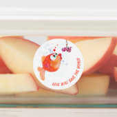 Funny Apple Worm Labels - Benutzerdefinierter Text Etiketten (Befestigt)