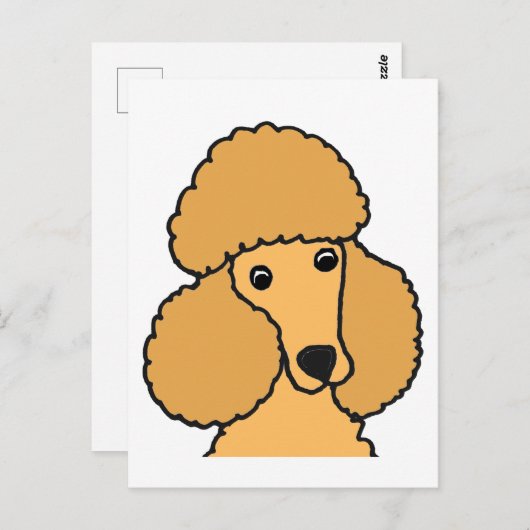 Funny Apricot Poodle Dog Cartoon Postkarte (Vorne/Hinten)