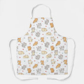 Funny Apron für Katze Lover Kawaii Cat Pattern Schürze (Vorderseite)