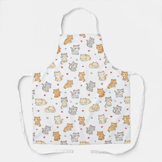 Funny Apron für Katze Lover Kawaii Cat Pattern Schürze (Vorderseite)