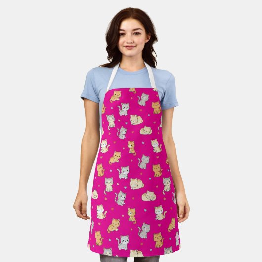 Funny Apron für Katze Lover Kawaii Cat Pattern Schürze (Getragen)