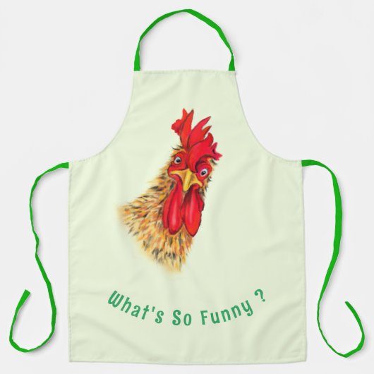 Funny Apron mit überraschendem Rooster - Benutzerd Schürze (Vorderseite)