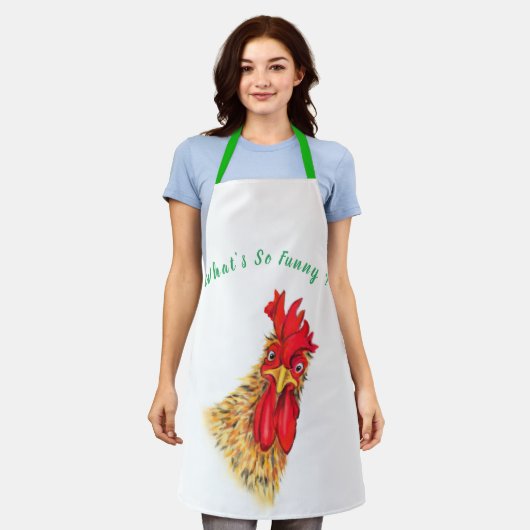 Funny Apron mit überraschendem Rooster - Benutzerd Schürze (Getragen)