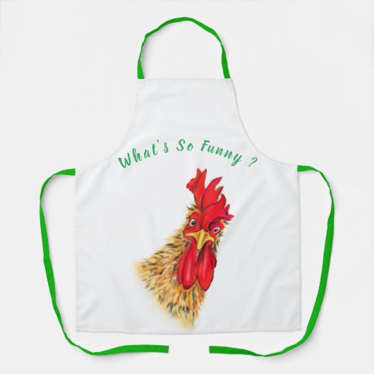 Funny Apron mit überraschendem Rooster - Benutzerd Schürze (Vorderseite)