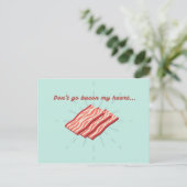 Funny Aqua Bacon Illustration Postkarte (Stehend Vorderseite)